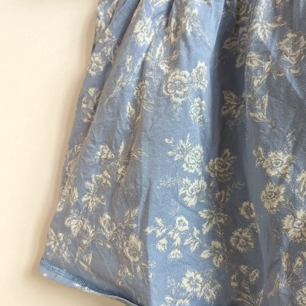 Vtg Gap Shirt Dress Girls Sz 2-3T Blue Floral Toile Staple 90s Twirly